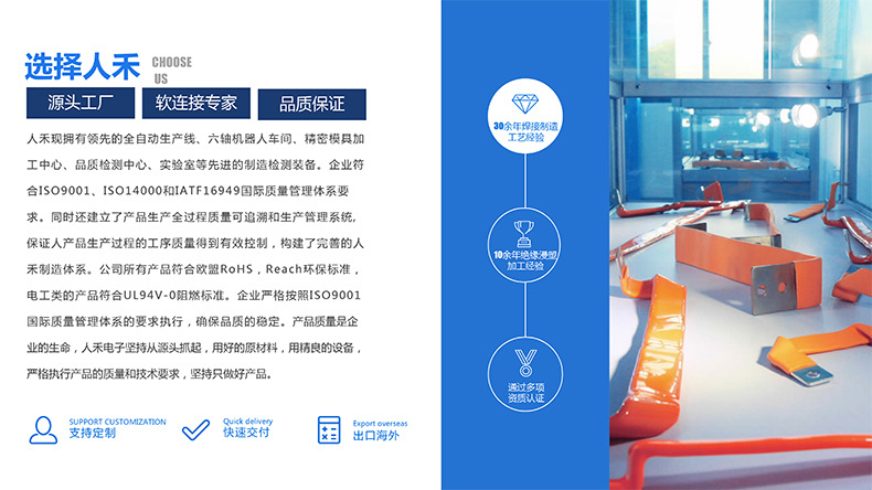 專業(yè)生產(chǎn)PVC護套、銅排、鋁排、新能源電池銅/鋁軟連接-人禾電子